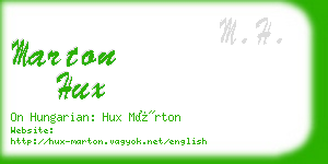 marton hux business card